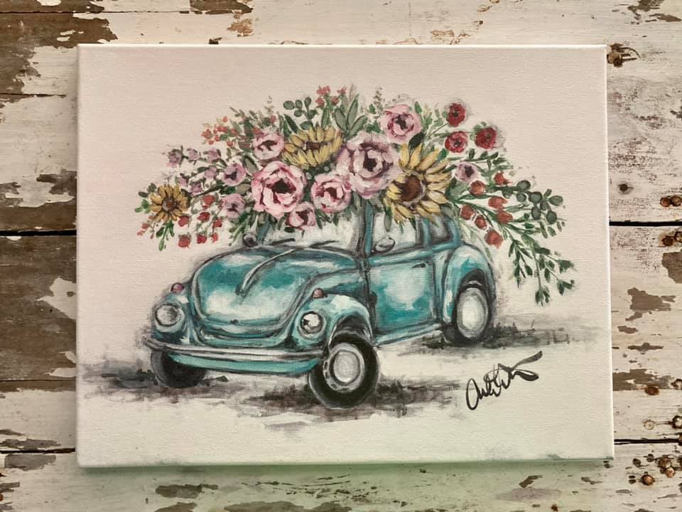 6x9 beatle watercolor original on sale painting