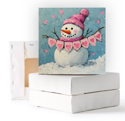 Valentine Canvas art block, Winter home decor, Shelf Sitter