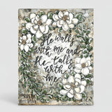 He Walks With Me hymn canvas art print