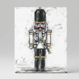 White and Black Nutcracker Christmas Decor Canvas Art Print