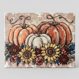 Thanksgiving / Fall / Harvest Canvas Art Print of Pumpkins and flowers