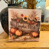 Fall canvas art print,  pumpkin patch decor