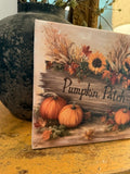 Fall canvas art print,  pumpkin patch decor