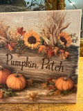 Fall canvas art print,  pumpkin patch decor