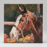 Fall canvas art print, equestrian home decor
