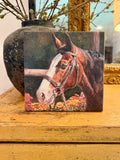 Fall canvas art print, equestrian home decor