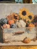 Fall canvas art print, Sunflower decor