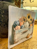 Fall canvas art print, Sunflower decor