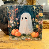 Halloween canvas art print, Ghost decor
