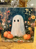 Halloween canvas art print, Ghost decor