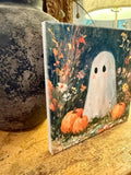 Halloween canvas art print, Ghost decor