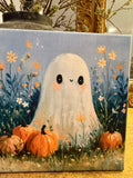 Halloween canvas art print, Ghost decor
