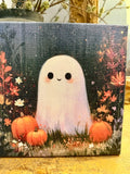 Halloween canvas art print, Ghost decor