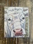 White cow canvas art print