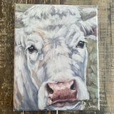 White cow canvas art print