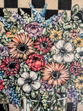 Spring summer floral with black an white ck background