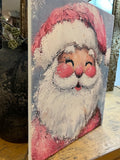 Pink Santa Claus canvas art print, Seasonal home decor