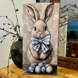 Rabbit canvas art print, spring home decor wall art