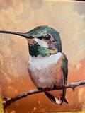 Hummingbird canvas art print, Nature home decor