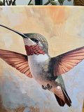Hummingbird canvas art print, Nature home decor