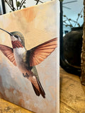 Hummingbird canvas art print, Nature home decor