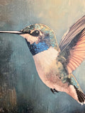 Hummingbird canvas art print, Nature home decor