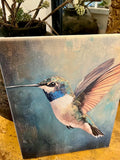 Hummingbird canvas art print, Nature home decor
