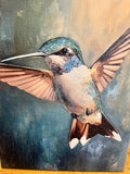Hummingbird canvas art print, Nature home decor