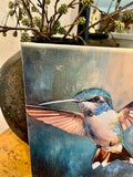 Hummingbird canvas art print, Nature home decor