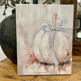Pumpkin canvas art print, Fall home decor, Thanksgiving art