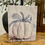 Pumpkin canvas art print, Fall home decor, Thanksgiving art