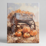 Rustic pumpkin canvas art print, Fall home decor, Thanksgiving art