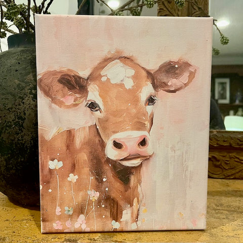 Cow canvas art print