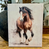Horse canvas art print, Equestrian home decor