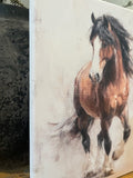 Horse canvas art print, Equestrian home decor