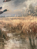 Mallards flying canvas art print