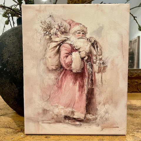 Santa Claus canvas art print, Seasonal home decor