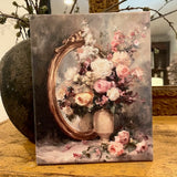 Floral canvas art print, Vintage home decor
