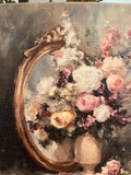 Floral canvas art print, Vintage home decor