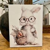 Bunny canvas art print, Easter home decor, Spring art
