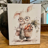 Bunny canvas art print, Easter home decor, Spring art