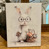 Bunny canvas art print, Easter home decor, Spring art