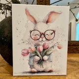 Bunny canvas art print, Easter home decor, Spring art