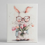 Bunny canvas art print, Easter home decor, Spring art