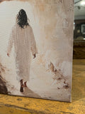 Jesus walking out of the stone tomb canvas art print