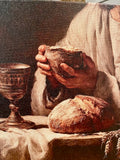 Jesus breaks bread canvas art print, Spiritual home decor