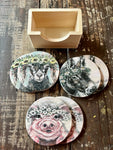 Coaster Set,  Farm animal home decor