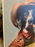 Funny Dog canvas art print, Dog portrait oil painting style wall art