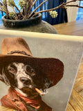 Funny Dog canvas art print, Dog portrait oil painting style wall art