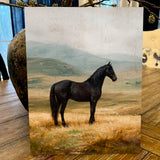 Western horse landscape canvas art print, Equestrian home decor